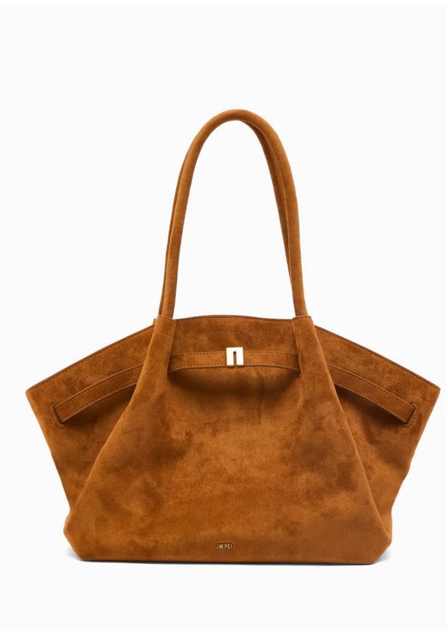 Jw Pei Caramel Brown Namshi Exclusive - Hana Medium Faux Suede Tote Bag for Women