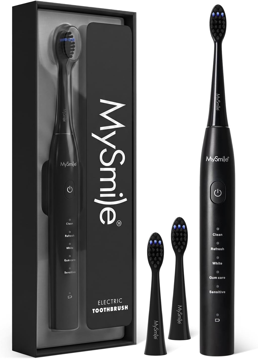 MySmile DY156 Rechargeable Sonic Electric Toothbrush for Adults, Black